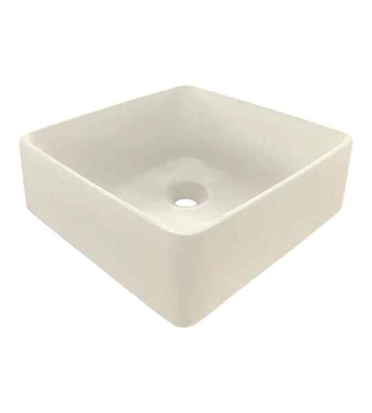 Lavamanos Cuadrado de Hormigón Sobre Cubierta