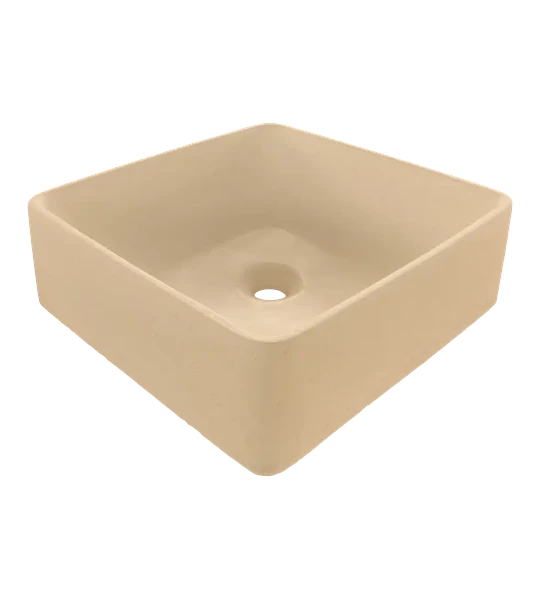 Lavamanos Cuadrado de Hormigón Sobre Cubierta