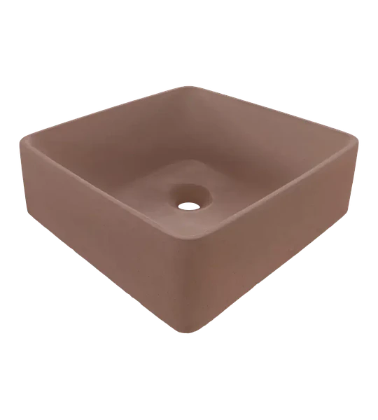 Lavamanos Cuadrado de Hormigón Sobre Cubierta