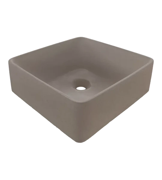 Lavamanos Cuadrado de Hormigón Sobre Cubierta