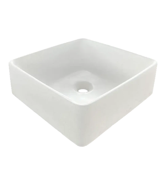 Lavamanos Cuadrado de Hormigón Sobre Cubierta