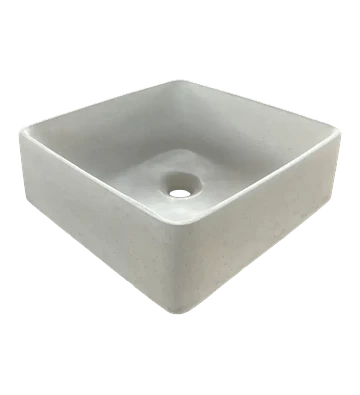 Lavamanos Cuadrado de Hormigón Sobre Cubierta - GRIS