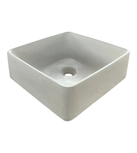Lavamanos Cuadrado de Hormigón Sobre Cubierta