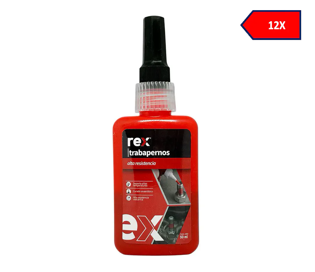 Rex Traba Pernos Alta Rojo x 12
