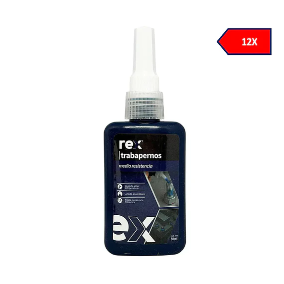 Rex Traba Pernos Media Azul x 12