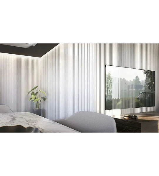 Wall Panel Epsilon Revestimiento para Muros Slim 122 X 12mm X 2,75m Blanco Mate