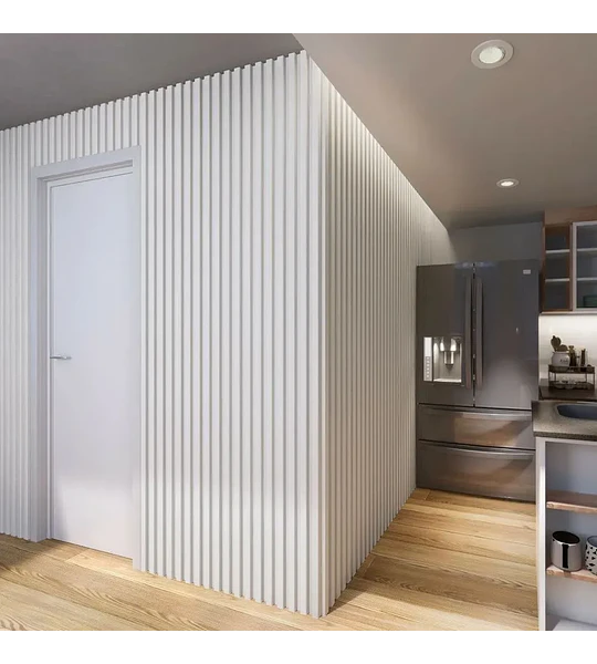 Wall Panel Epsilon Revestimiento de pared Wide 120 X 21mm X 2,75m Blanco Mate