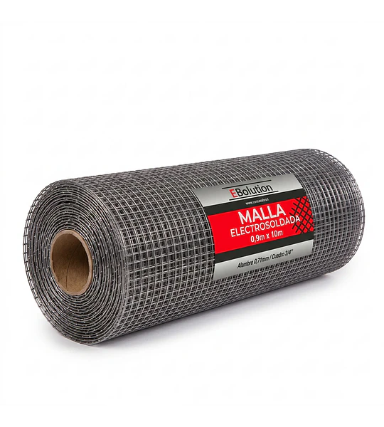 Malla Electrosoldada 0,9mx10m(A0,71mm/C3/4")