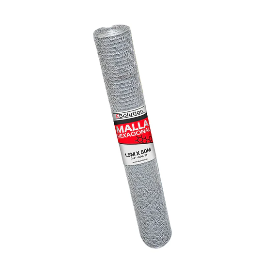 Malla Hexagonal 1,5m x 50m (3/4" - Cal, 21)