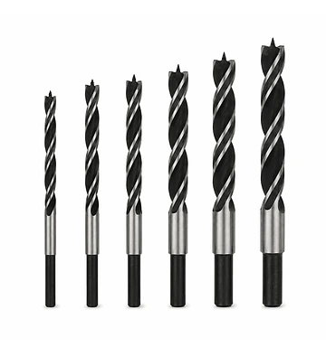 Set de Brocas para Madera 3 Puntas 6 Piezas 4 a 12 mm