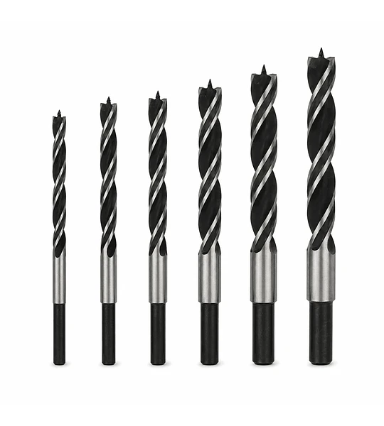 Set de Brocas para Madera 3 Puntas 6 Piezas 4 a 12 mm