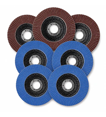 Pack 7 Discos Traslapados 4 1/2” Granos 40, 60, 80 y 100 – Óxido de Aluminio y Zirconio