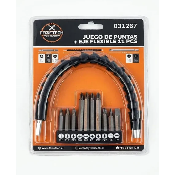 Juego Extensión Flexible para Taladro 11 Piezas