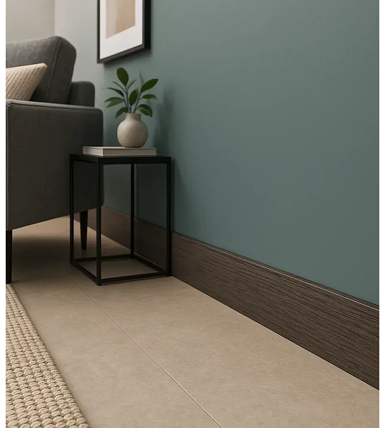 Epsilon Guardapolvo Plain 100mm x 10mm x 2,44m Nogal