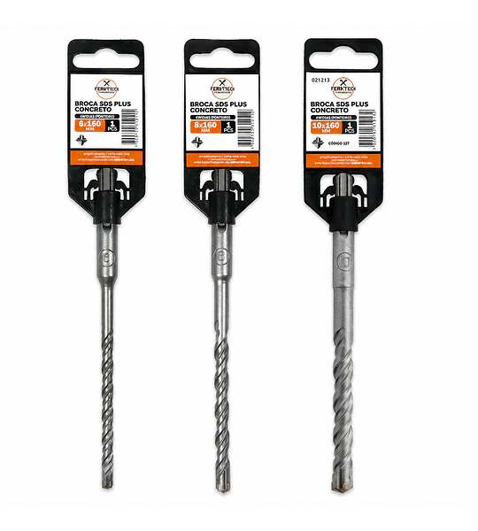 Pack Broca Concreto SDS Plus 6,8,10mmx160/100mm