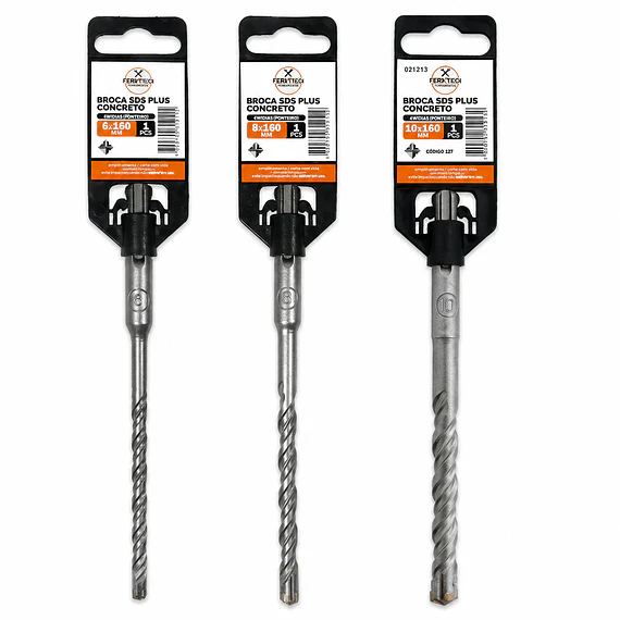 Pack Broca Concreto SDS Plus 6,8,10mmx160/100mm