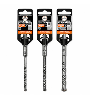 Set 3 Brocas SDS Plus 4 Widias 6, 8 y 10mm