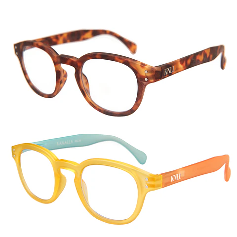 Pack 2 Lentes de Lectura con Filtro Luz Azul y UV400 KANALLA Folie Tortoise y Amarillo