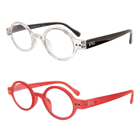Pack 2 Lentes de Lectura Filtro Luz Azul y UV mod Elegant Transparente / Rojo