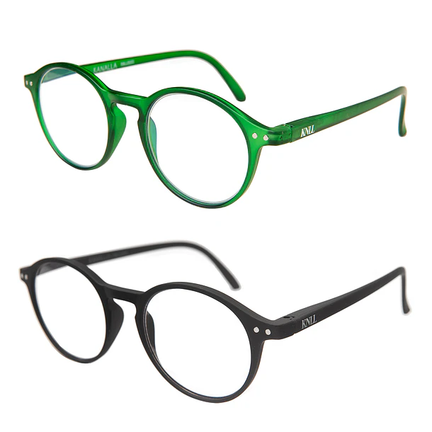 Pack 2 Lentes de Lectura Filtro Luz Azul y UV mod Papillon Verde / Negro
