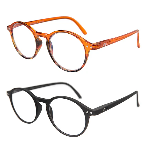 Pack 2 Lentes de Lectura Filtro Luz Azul y UV mod Naranja / Negro