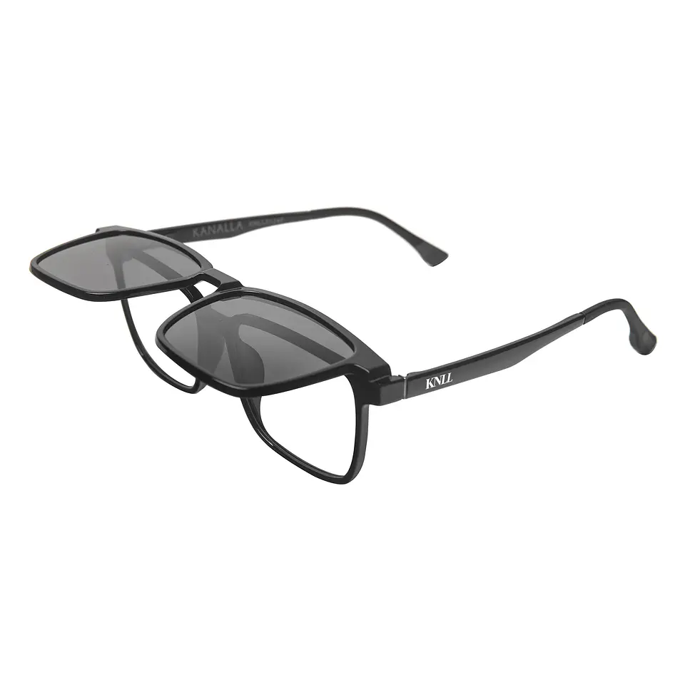 Marco optico + Clip On sol polarizado mod Precis Negro Brillante 1