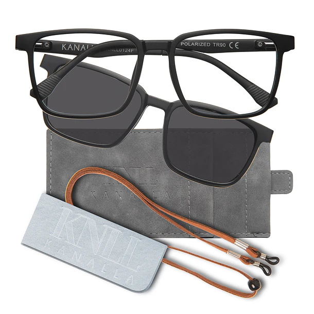 Marco optico + Clip On sol polarizado mod Precis Negro Mate 2