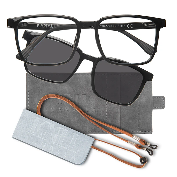 Marco optico + Clip On sol polarizado mod Precis Negro Brillante 2