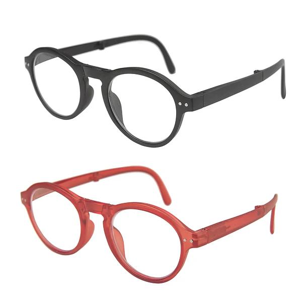 Pack 2 Lentes De Lectura Plegable Con Filtro Azul mod Negro/ Rojo