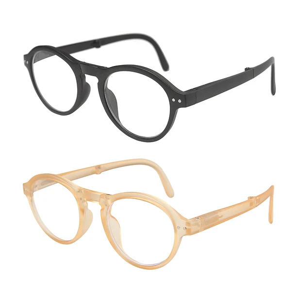 Pack 2 Lentes De Lectura Plegable Con Filtro Azul mod Negro/ Naranjo