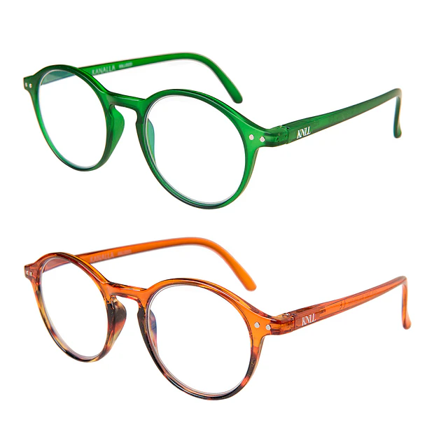 Pack 2 Lentes Descanso Filtro Luz Azul y UV mod Papillon Verde/ Naranjo
