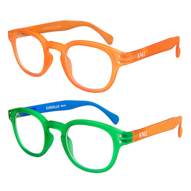 Pack 2 Lentes de Lectura Filtro Luz Azul y UV mod Folie Verde/ Naranjo
