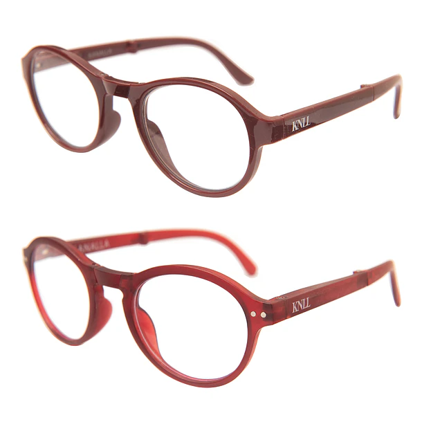 Pack 2 Lentes De Lectura Plegable Con Filtro Azul mod Café / Rojo Oscuro