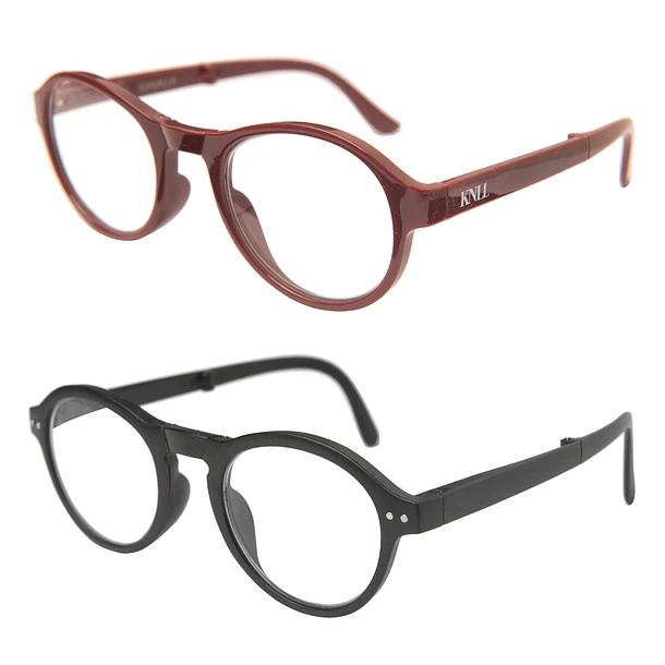 Pack 2 Lentes De Lectura Plegable Con Filtro Azul mod Café / Negro