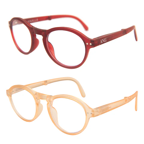 Pack 2 Lentes De Lectura Plegable Con Filtro Azul mod Naranjo / Rojo Oscuro