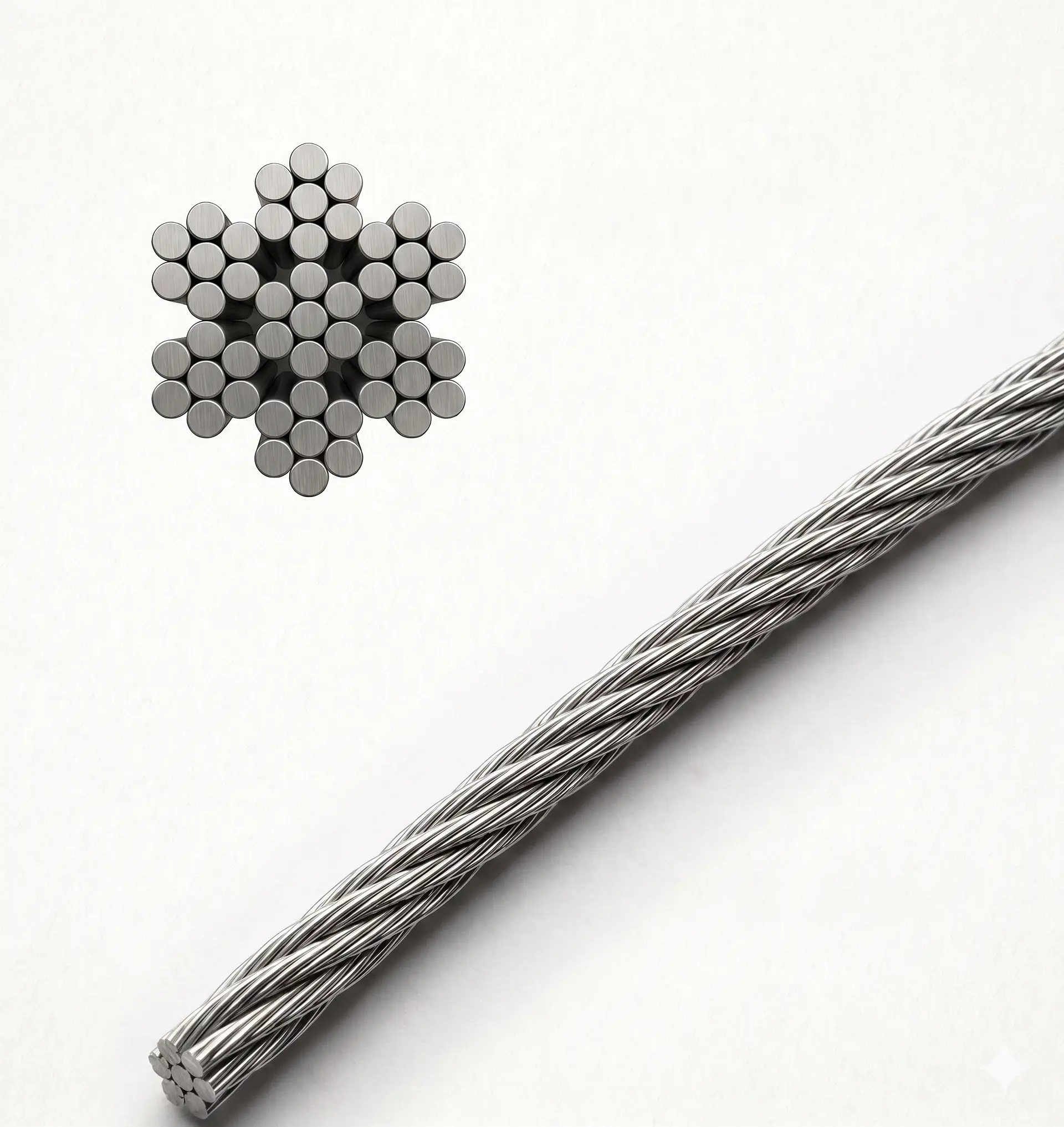 Cable de Acero Inoxidable Ø4 mm – Construcción 1x19 (AISI 316) (ml) 2