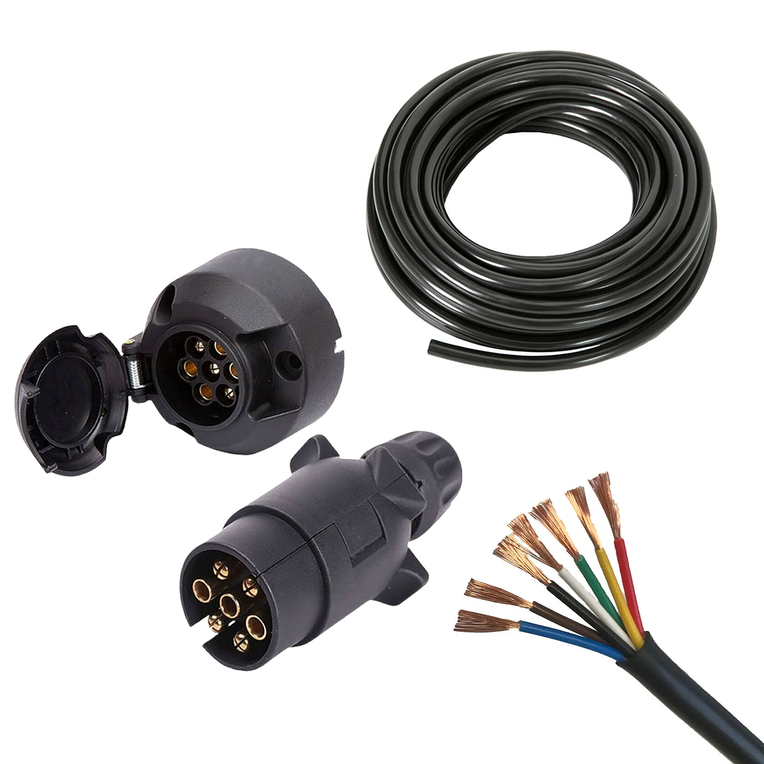 Pack Enchufe Macho & Hembra 7 pines + 5m de cable 1
