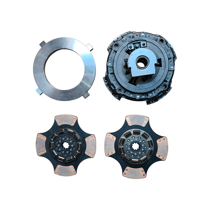 KIT EMBRAGUE 15 1/2'' x2'' x10, 9 Resortes 2 Platos de 4 Pastillas 3