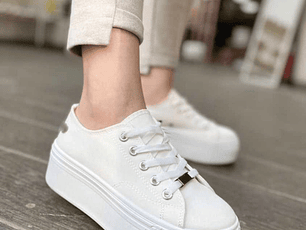 Zapatilla Duppe Cmoran Lona Plataforma White