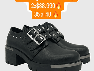 Mocasin Plataforma Black Hebilla
