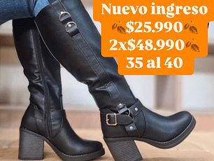 Bota Eco Negro Hebilla
