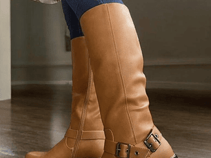 Bota ecocuero camell hebilla