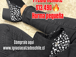 Botin Negro Print Horma Pequeña