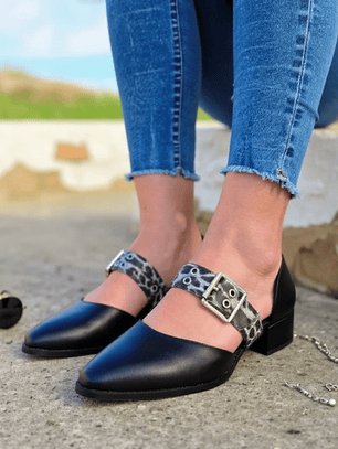 PUNTILLA ECOCUERO APLICACIÓN LEOPARDO GRIS