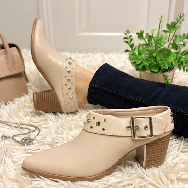 TEXANO  BEIGE CORTO ECOCUERO TACHAS 4