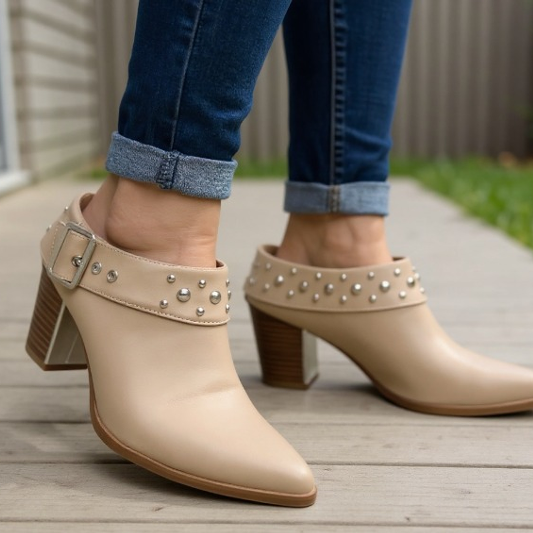 TEXANO  BEIGE CORTO ECOCUERO TACHAS 2