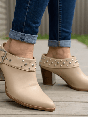 TEXANO  BEIGE CORTO ECOCUERO TACHAS