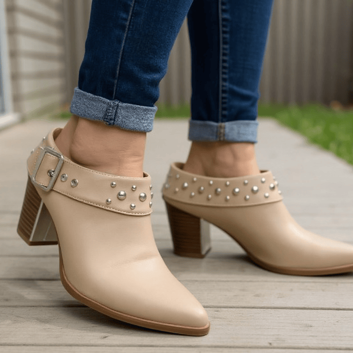 TEXANO  BEIGE CORTO ECOCUERO TACHAS 2