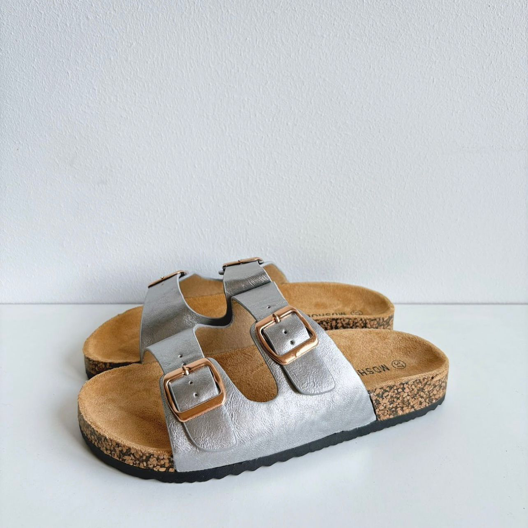 SANDALIA SUECO BAJO SILVER 1