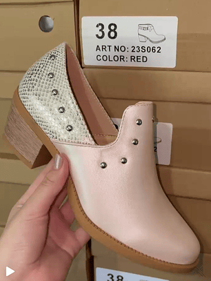 Mocasin Rosa Pastel Plateado Bajo 